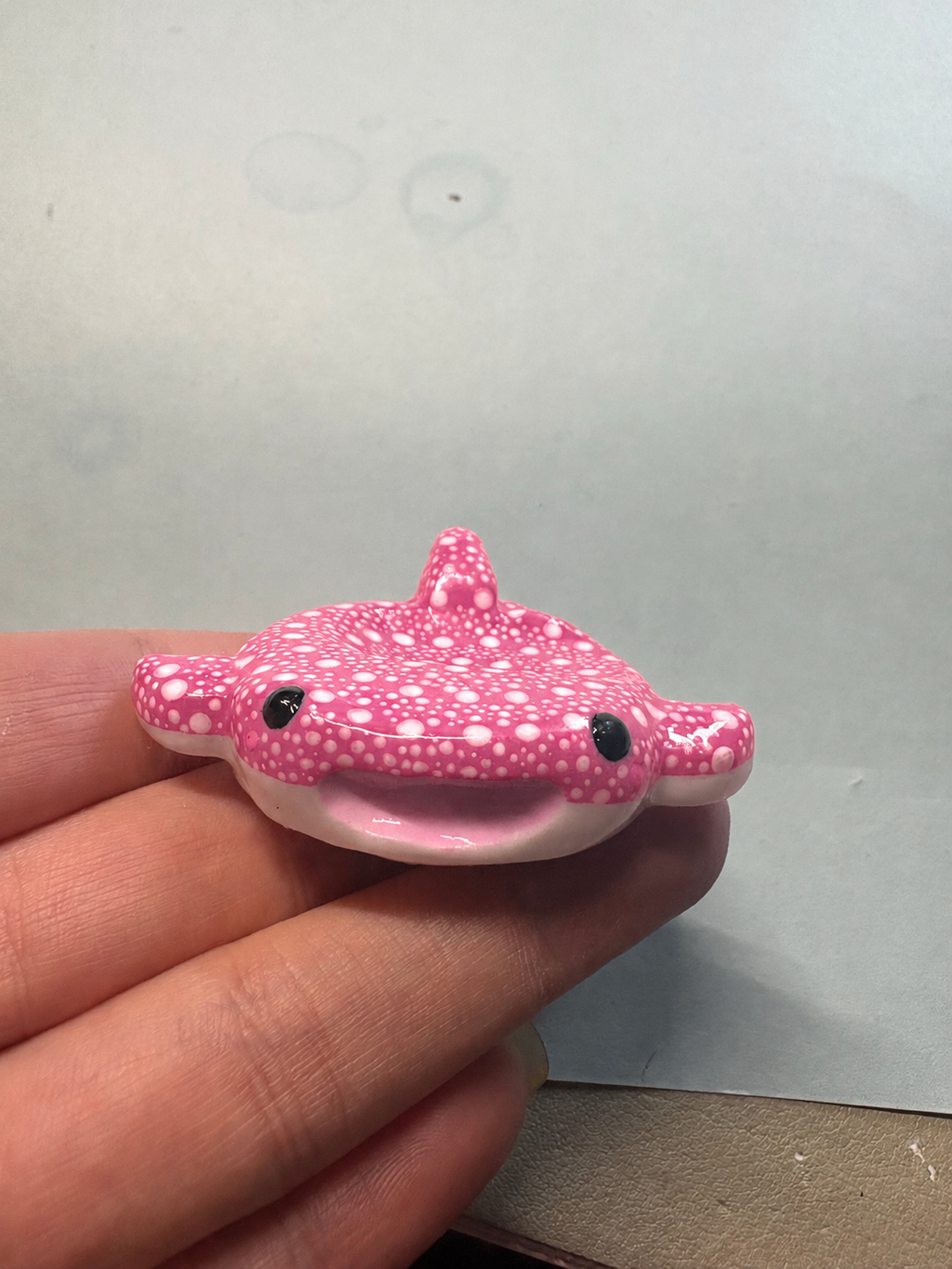 Custom whale shark worry stone